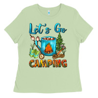 Matcha Let's Go Camping Coffee Mug Ladies Tee - FaDigitalArtStudio