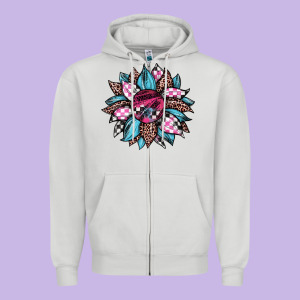 Race Leopard Sunflower Zipper Hoodie Designed By Jahusdesignshop