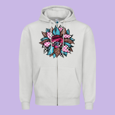 Race Leopard Sunflower Zipper Hoodie Designed By Jahusdesignshop