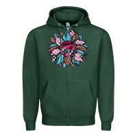 Sports Green race leopard sunflower Zipper Hoodie - JahusDesignShop