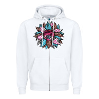 White race leopard sunflower Zipper Hoodie - JahusDesignShop