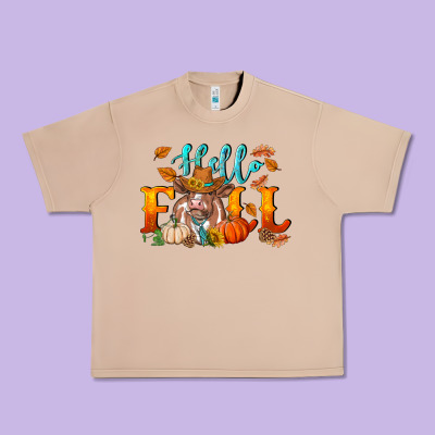 Hello Fall Heifer Cow Urban Heavy Tee Designed By Ranaportraitstore