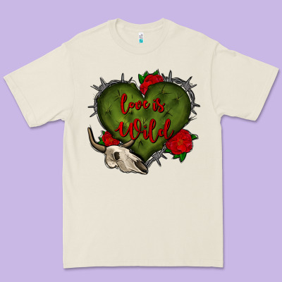 Love Is Wild With Bullskull Olivia Premium Tee Designed By Oliviacreatesart