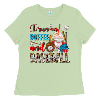 Matcha I Run On Coffee And Baseball Frappe Ladies Tee - FaDigitalArtStudio