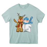 Arona christmas reindeer snowman Heavy Core Tee - CowGirlArtShop