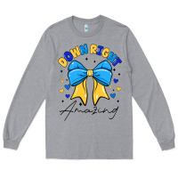 Heather Grey Down Right Amazing Long Sleeve Tee - CowhideDigitalArt