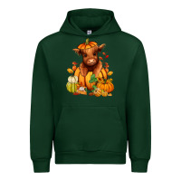 Forest Green Fall Autumn heifer pumpkin Urban Hoodie - RanaPortraitStore
