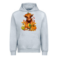 Heather Grey Fall Autumn heifer pumpkin Urban Hoodie - RanaPortraitStore
