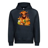 Navy Fall Autumn heifer pumpkin Urban Hoodie - RanaPortraitStore