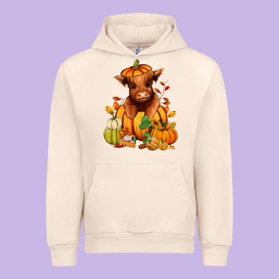 Fall Autumn Heifer Pumpkin Urban Hoodie Designed By Ranaportraitstore