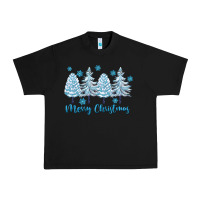 Black merry christmas blue trees Urban Heavy Tee - FaDigitalArtStudio