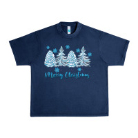 Merry Christmas Blue Trees Urban Heavy Tee | Teevron