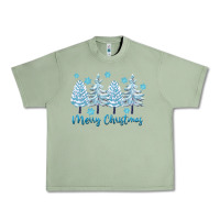 Oil Green merry christmas blue trees Urban Heavy Tee - FaDigitalArtStudio