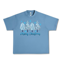 Pebble Blue merry christmas blue trees Urban Heavy Tee - FaDigitalArtStudio
