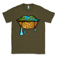 Army Green summer vibes pineapple lips Classic Tee - Jasminsmagicworld