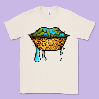 Summer Vibes Pineapple Lips Classic Tee Designed By Jasminsmagicworld