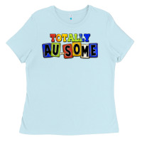 Baby Blue Totally au-some Ladies Tee - FaDigitalArtStudio