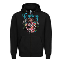 Black racing girl Zipper Hoodie - JahusDesignShop