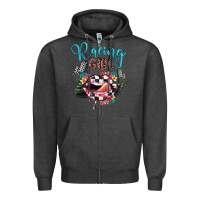 Charcoal Heather racing girl Zipper Hoodie - JahusDesignShop