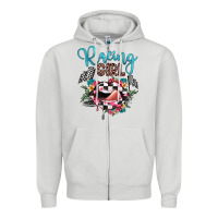 Dove Grey racing girl Zipper Hoodie - JahusDesignShop