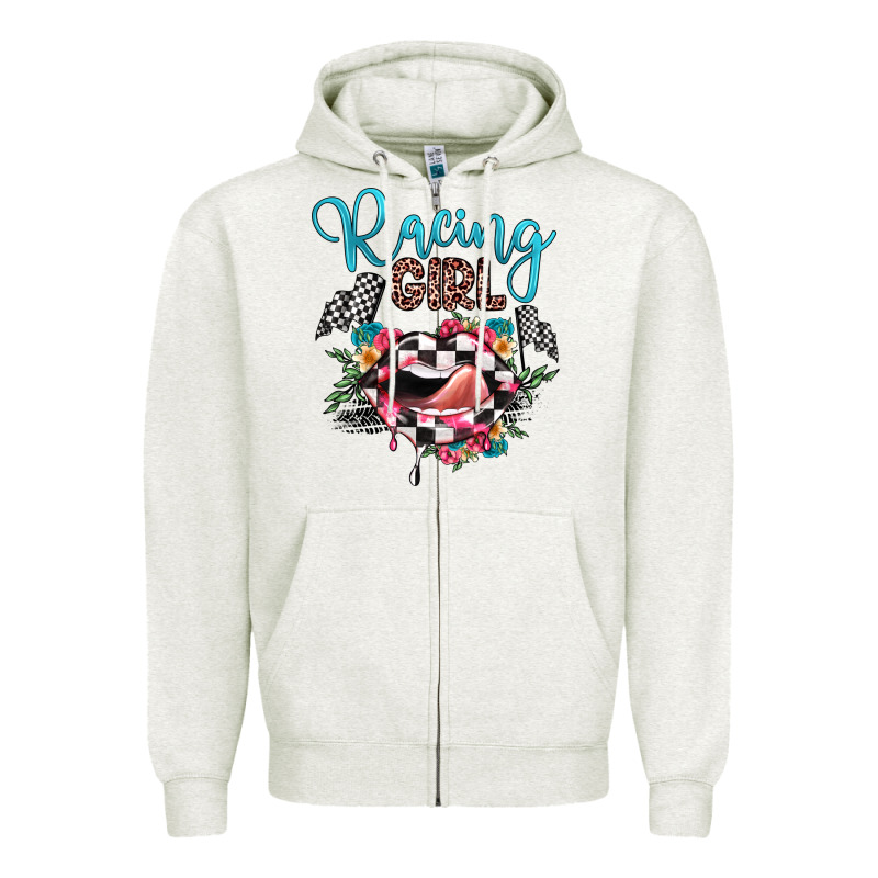 Racing Girl Zipper Hoodie by JahusDesignShop | Teevron