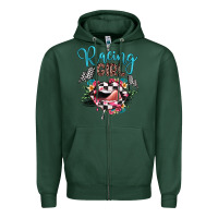 Sports Green racing girl Zipper Hoodie - JahusDesignShop
