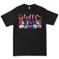 Black hello valentine Premium Tee - OliviaCreatesArt