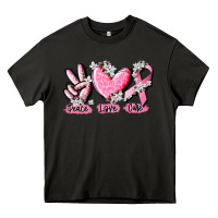Asphalt peace love cure breast cancer Heavy Core Tee - CowGirlArtShop