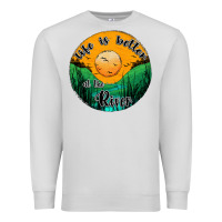 Dove Grey life is better at the river Premium Sweatshirt - JahusDesignShop