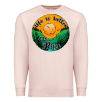 Pale Pink life is better at the river Premium Sweatshirt - JahusDesignShop