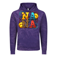 Cloud Purple Softball nana leopard frame Vintage Hoodie - LillyAllenDesigns