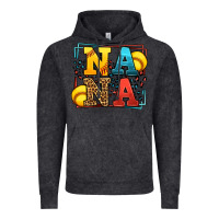 Vintage Black Softball nana leopard frame Vintage Hoodie - LillyAllenDesigns