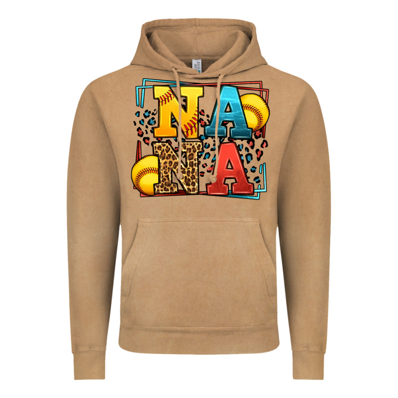 Softball Nana Leopard Frame Vintage Hoodie by LillyAllenDesigns | Teevron