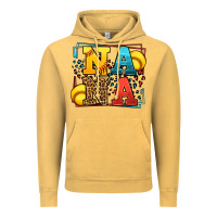 Vintage Mustard Softball nana leopard frame Vintage Hoodie - LillyAllenDesigns