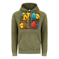 Vintage Olive Softball nana leopard frame Vintage Hoodie - LillyAllenDesigns