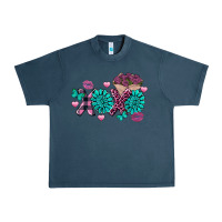 Midnight Navy Xoxo Valentine's Day Turquoise Gem Urban Heavy Tee - FaDigitalArtStudio