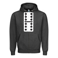 Charcoal Heather double six dominoes tshirt halloween costume 6 6 domino game t shirt Zipper Hoodie - baoMotion