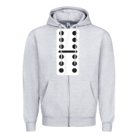 Heather Grey double six dominoes tshirt halloween costume 6 6 domino game t shirt Zipper Hoodie - baoMotion