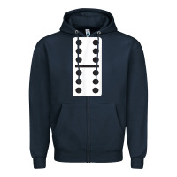 Navy double six dominoes tshirt halloween costume 6 6 domino game t shirt Zipper Hoodie - baoMotion