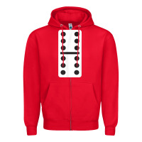 Red double six dominoes tshirt halloween costume 6 6 domino game t shirt Zipper Hoodie - baoMotion