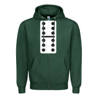 Sports Green double six dominoes tshirt halloween costume 6 6 domino game t shirt Zipper Hoodie - baoMotion