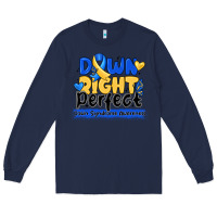 Navy down right perfect down syndrome awareness Long Sleeve Tee - CowhideDigitalArt
