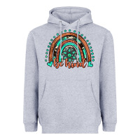 Heather Grey be kind western turquoise rainbow Heavyweight Hoodie - JahusDesignShop
