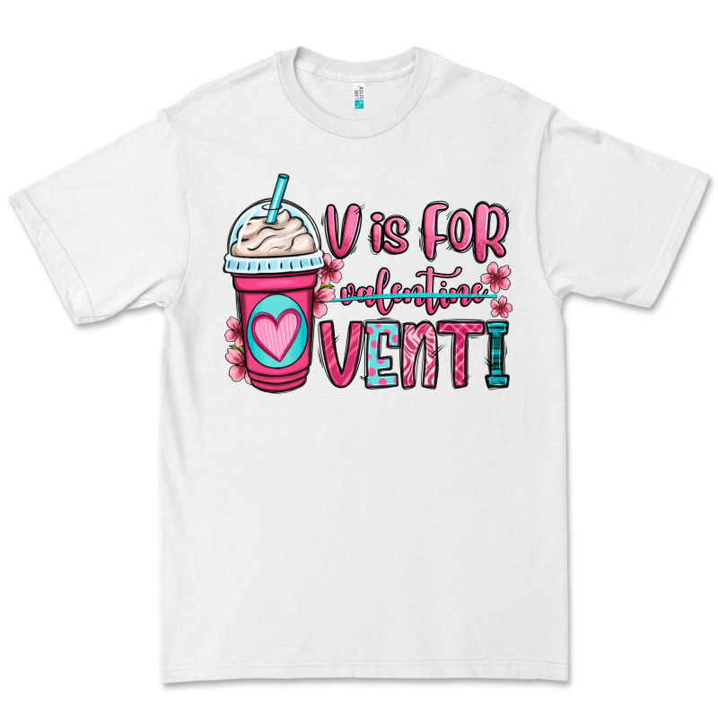 V Is For Valentine Venti Coffee Cup Premium Tee by OliviaCreatesArt | Teevron