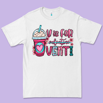 V Is For Valentine Venti Coffee Cup Premium Tee Designed By Oliviacreatesart