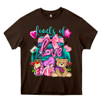 Chocolate Brown Loads of love truck Valentine's Day Heavy Core Tee - HowdyJamesFarm