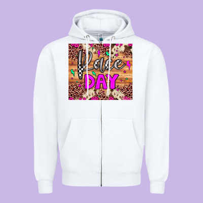 Race Day Zipper Hoodie Designed By Jahusdesignshop