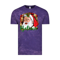 Cloud Purple Believe And Santa Vintage Tee - BundleAndBundleShop