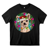 Black Christmas Chihuahua Heavy Core Tee - RanaPortraitStore