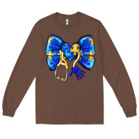 Chestnut Down Syndrome Ribbon Long Sleeve Tee - CowhideDigitalArt